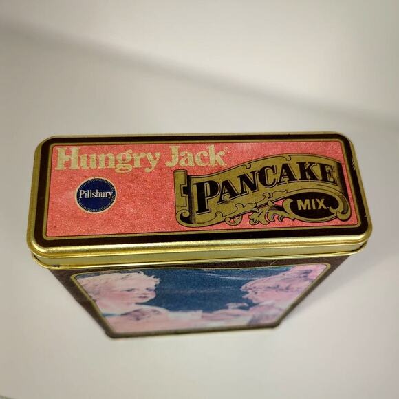 Vtg Pillsbury Hungry Jack Pancake Mix Tin Empty Metal Box Container Minor Wear - Picture 2 of 10